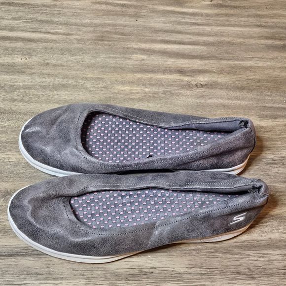 Gray Go Step Skeckers Slip On Ballet Style Women's Shoes Size 11 - Picture 3 of 9